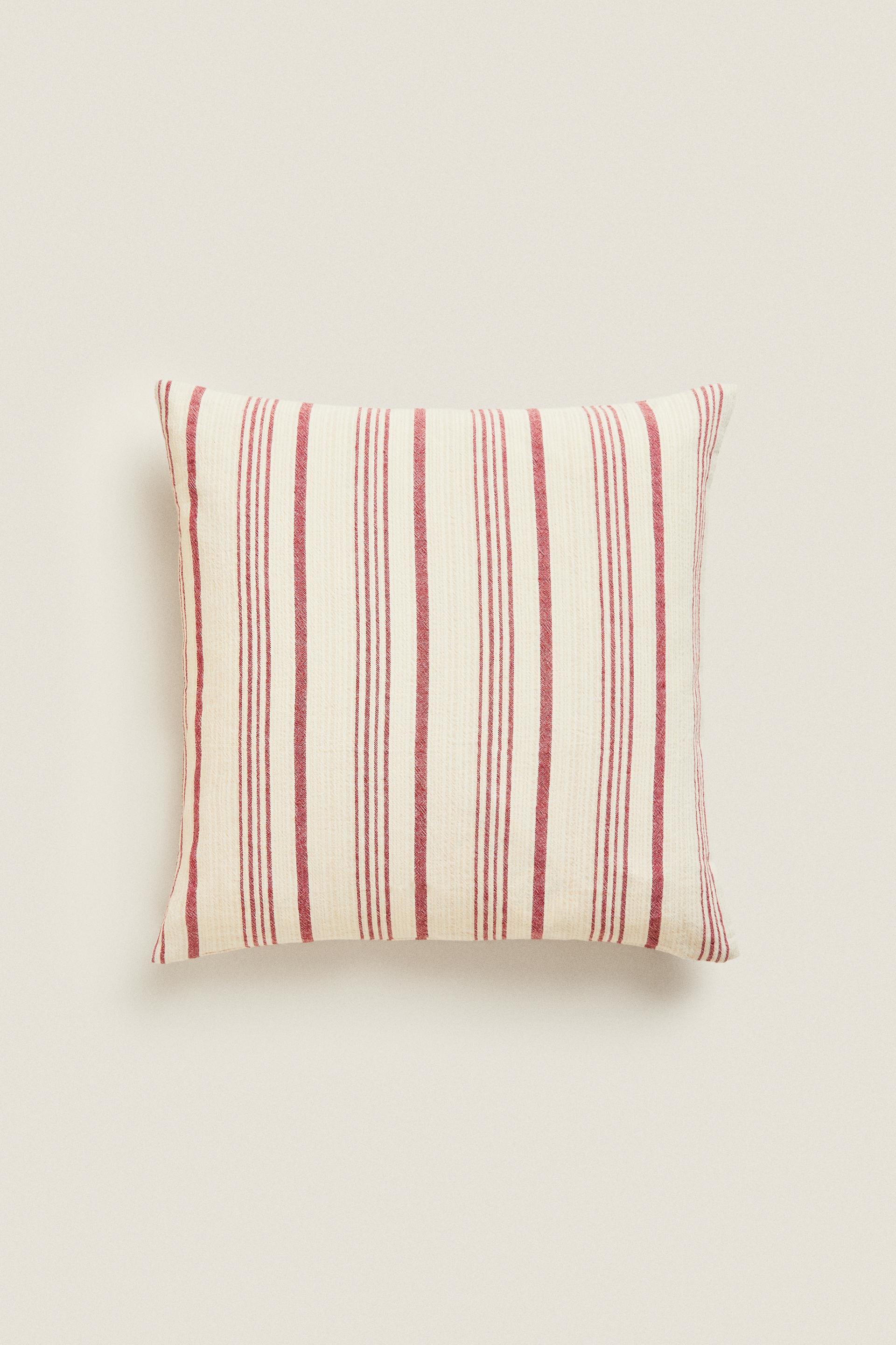 

Рождественский наволочка из хлопка и льна в полоску