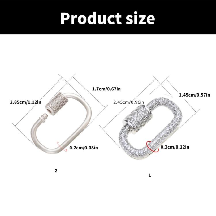 Glittering Zircon Carabiner Clasp Pendant Handmade Jewelry Accessories Brooch Fastener Necklace Bracelet Connector