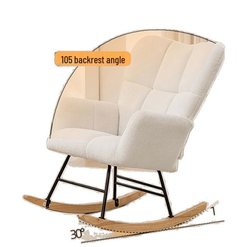 Nordic Lambswool Rocking Chair for Home & Bedroom Leisure