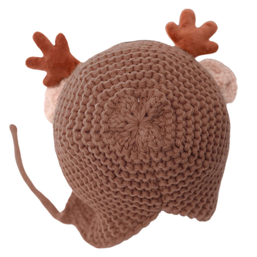 Antlers Christmas Hat for Children Thicken Plush Headgear White Furry Liner for Christmas Parties Cosplay Accessories