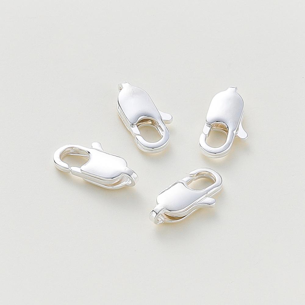 

10pcs/lot 14K 18K Gold Plated Lobster Clasps Jump Rings End Chain Connector Hooks For DIY Necklace Bracelet Making Components 5 x 10mm серебряный
