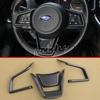 For Subaru Forester Crosstrek Interior Steering Wheel Switch Trims Carbon Fiber
