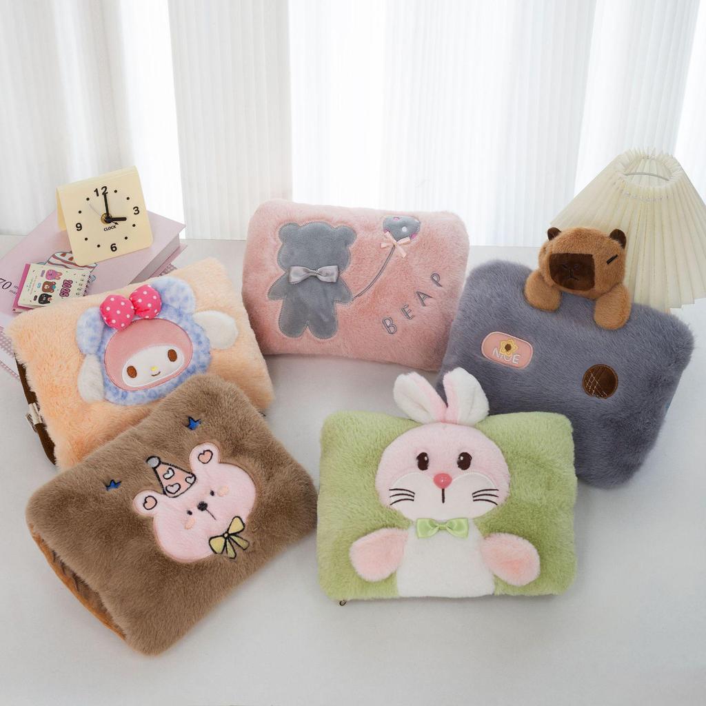 Automatická elektrická plyšová kreslená fľaša na horúcu vodu ohrievač rúk s bezpečnostným vypnutím