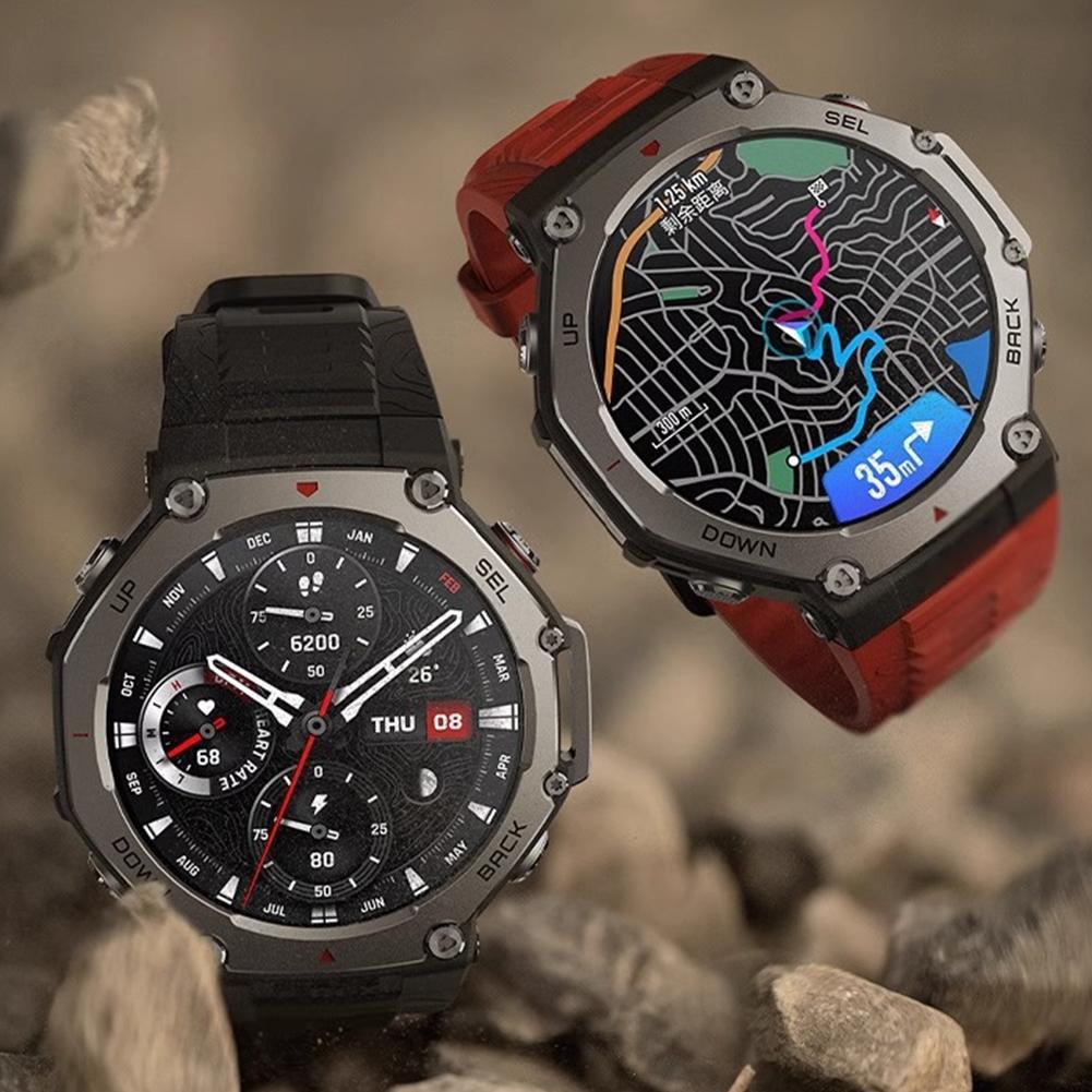 Tempered Glass Screen Protector for Amazfit T-Rex 3 Full Coverage Anti-Scratch HD Clear Protective Film for Smart Watch Daily