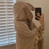 2024 Cute Cartoon Bear Hooded Shawl Blanket - Cozy and Thick for Women