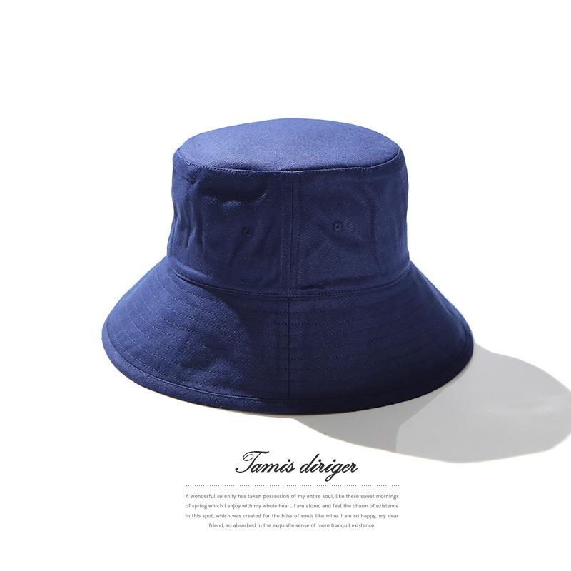 

High Quality Soft Cotton Large Fishing Sun Cap Women Beach Bucket Hat Dad Wide Brim Boonie Cap Big Head Men Oversize Panama Hats 54-56cm темно-синий