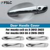Car Decoration Door Handle Cover For Mazda Cx5 CX-5 2012- For Mazda CX3 CX-3 2015- Chrome Silver Cars Accessories