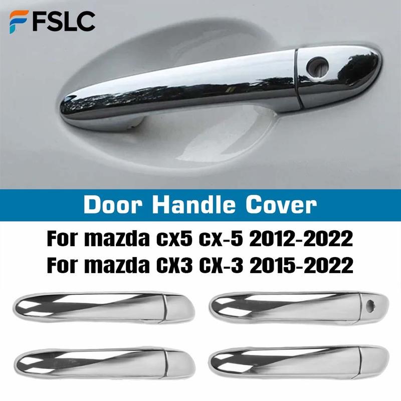 Car Decoration Door Handle Cover For Mazda Cx5 CX-5 2012- For Mazda CX3 CX-3 2015- Chrome Silver Cars Accessories