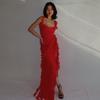 Ladies' Sexy Patchwork Temperament Slit Backless Long Dress