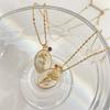 Birthstone Necklace For Women With Mother Of Pearl Flower Pendant And Dangle Charm For Birth Month Gift