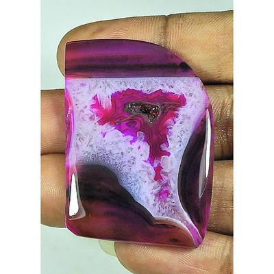 82 karaty. Barwiony Agat Onyksowy Fantazyjny Kształt Kaboszon Luźny Kamień Szlachetny 32X46MM SK-4372