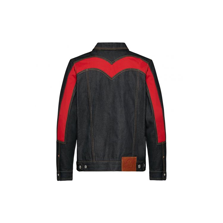 Evisu Seagull Embroidered Large M Inset Denim Jacket Men Jacket Dark-Blue 1EAHTM9DJ111XX