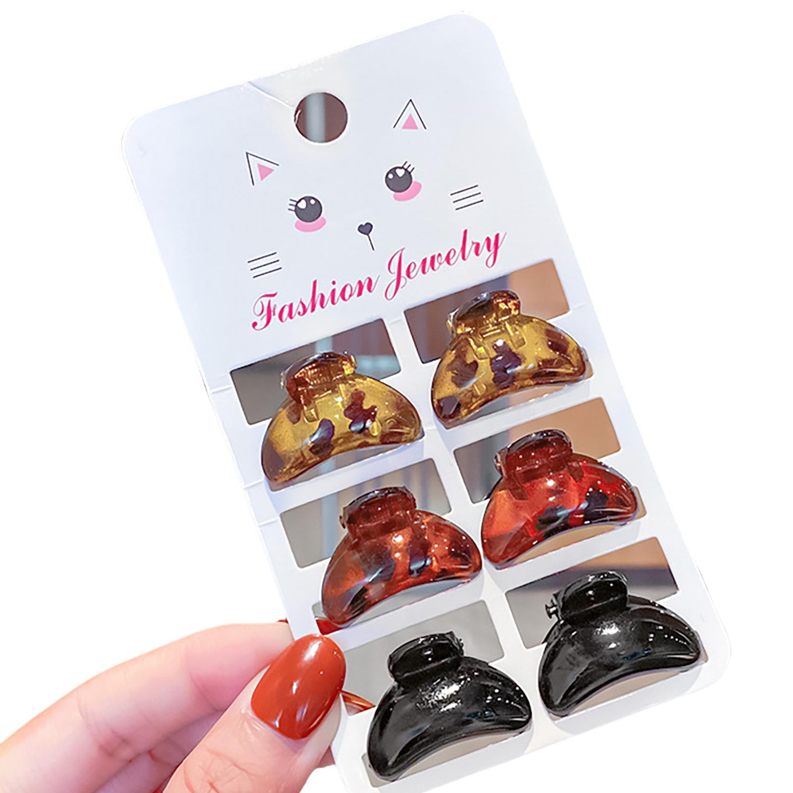 

6 штук Акриловые заколки для волос с леопардовым принтом Стильные украшения для волос Головные уборы для женщин Девушек Маленькая заколка Аксессуар для волос 4