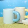 Creative Minimalism Porcelain Mugs Tableware Big Handle Water Cup Coffee Mug Dining Table Afternoon Tea Teacup Fruits Juice Cup