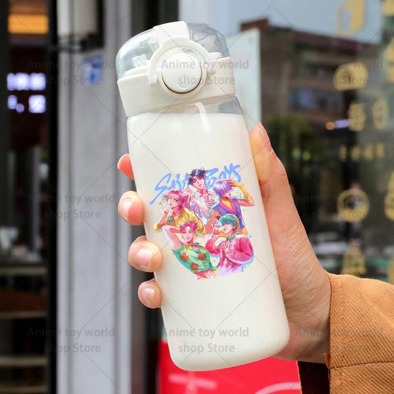 KPop Demon Hunters Sports Transparent Water Bottle Portable Gym Travel Clear Leakproof Drinking Frosted 400ml Play Entertaining Safe Kid Friendly Fun