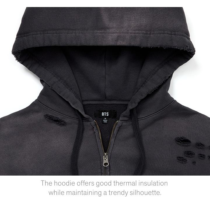 Official BTS WORLD TOUR 'ARIRANG' Zip-up Hoodie (Charcoal) - Limited Tour Edition