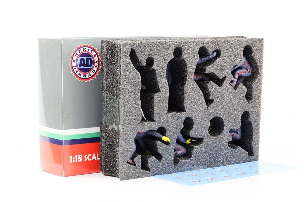 American Diorama Pit Crew Set III Blue Figure Set American Diorama Pit Crew Metal Figures Set 1/18 7-piece [item]