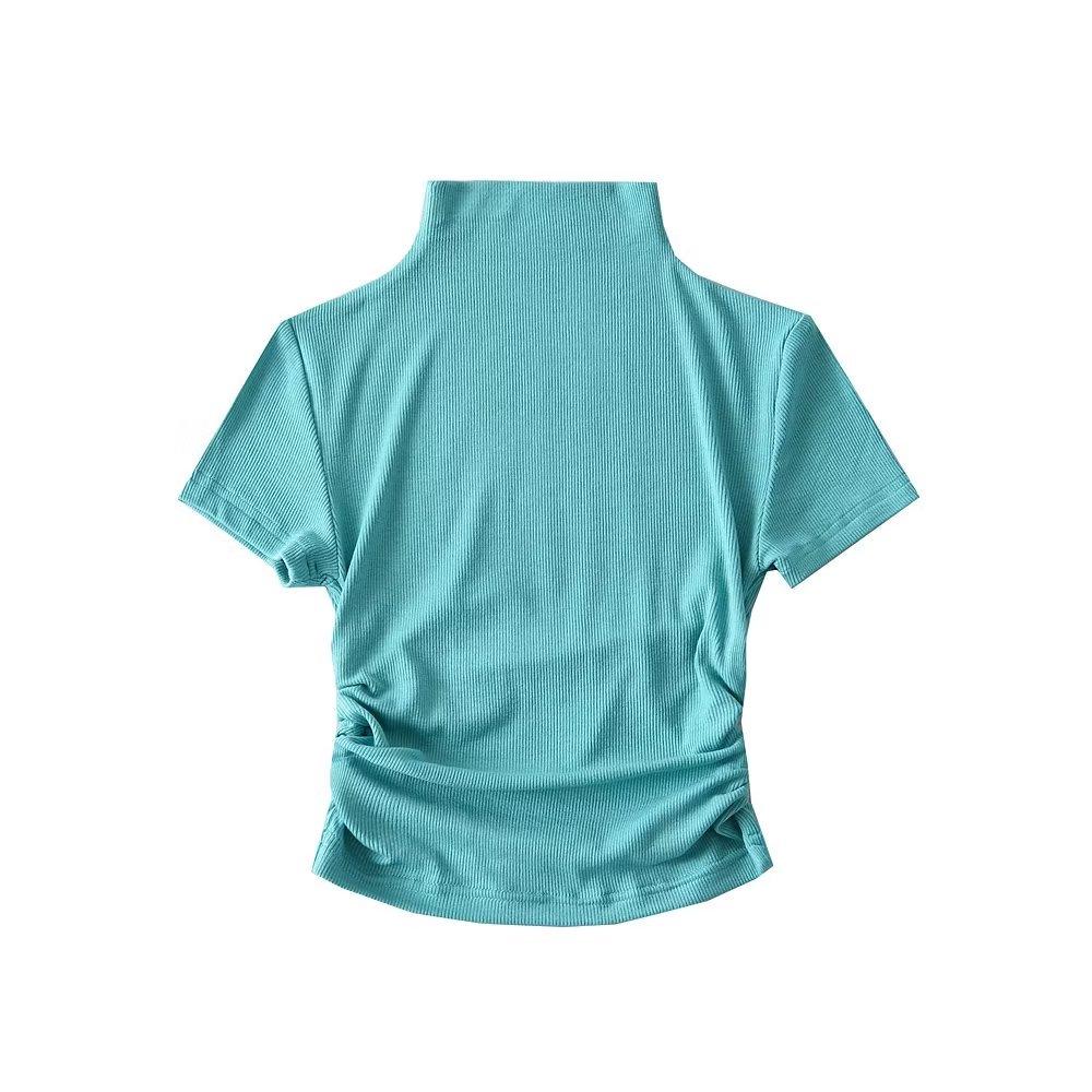 Trendy Ruched Short Sleeve Bodycon Top for Women