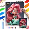 Ariel Mermaid Oil Paint by Numbers Painting Kit Handmade Diy Home Decor Gifts for Artsy Bedroom Aesthetic Wall Art Set 130