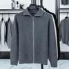 2025 Autumn/Winter Men's Thick Wool Knit Cardigan Business Casual Jacket for Middle-Aged Dads