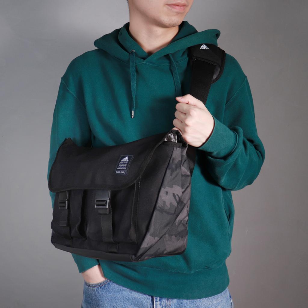 New Adidas Recycled Polyester Messenger Bag, Crossbody Bag Regular Unisex Black H31346