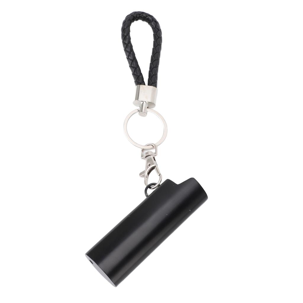 Lighter Holder Keychain with Spring Clip Retractable Metal Portable for Backpack Pocket Black