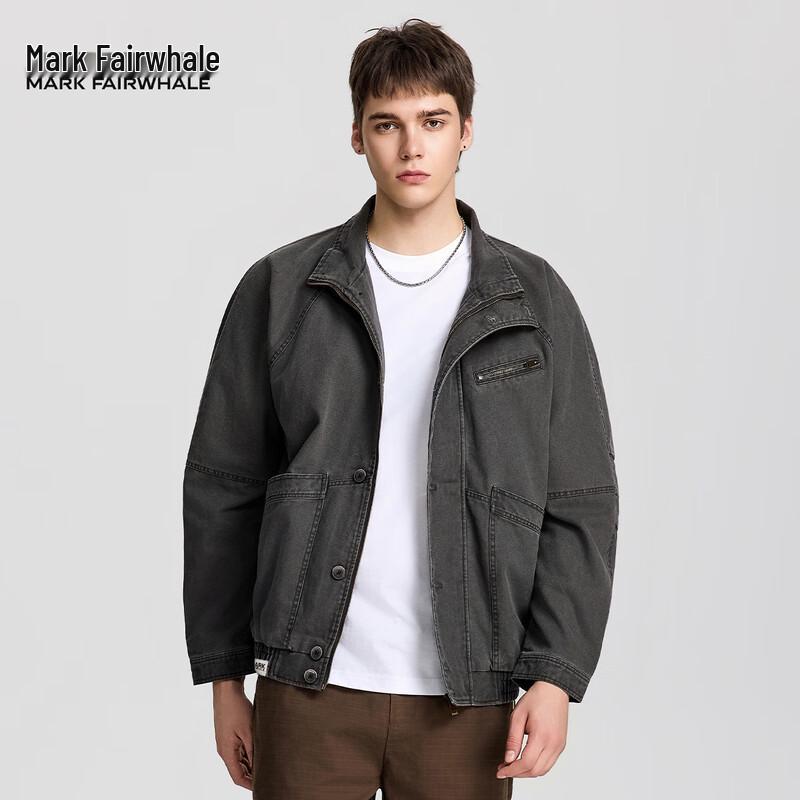 

Mark Fairwhale Men s American Retro Washed Denim Workwear Jacket 3XL