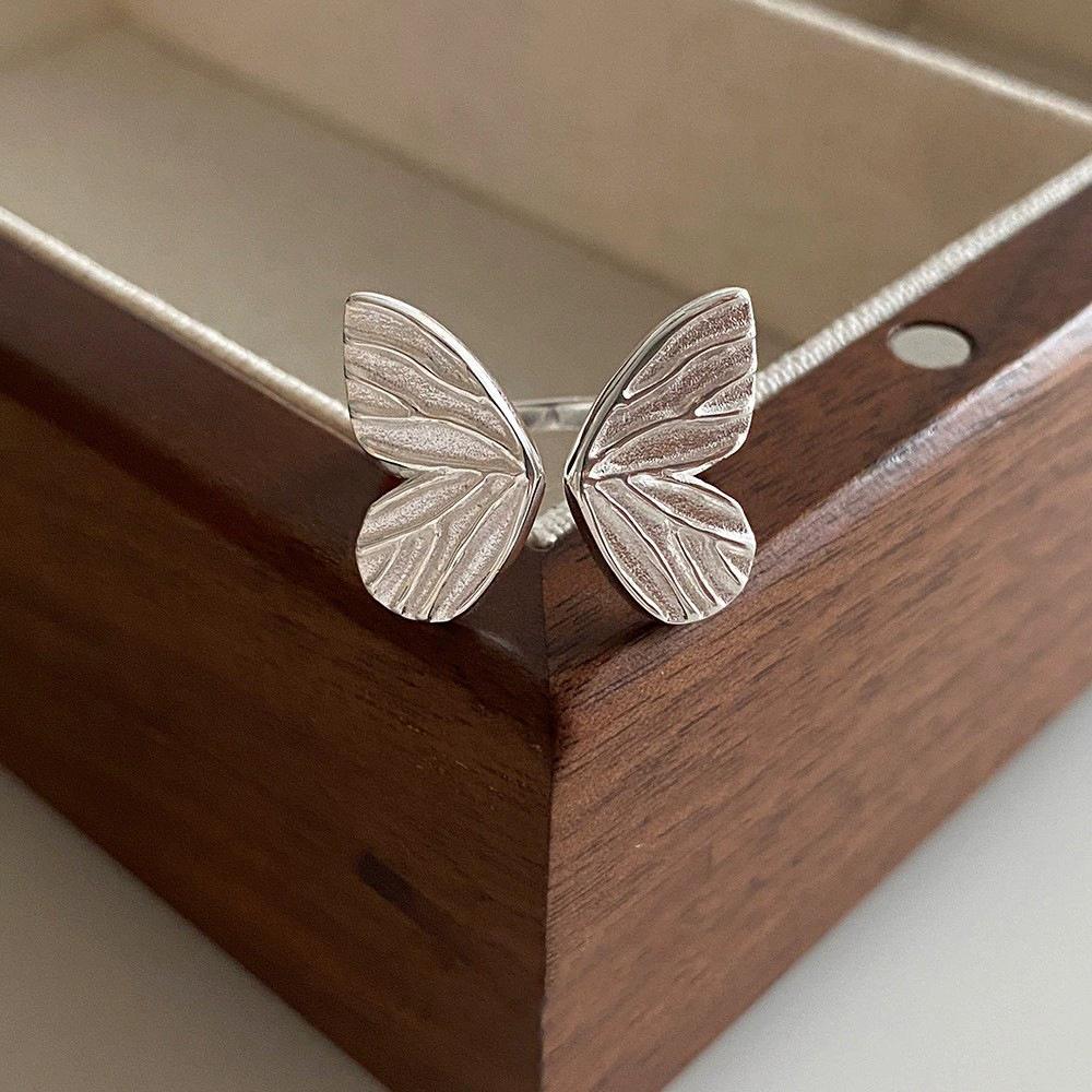 PANJBJ   CopperBowknot Ring for Women Love Heart Minimalism Sweet Romantic Adjustable Jewelry Gift Dropshipping