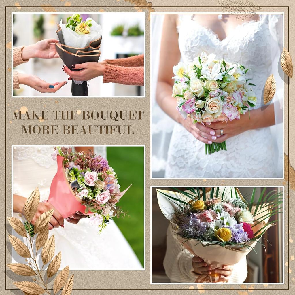 Waterproof Floral Wrapping Paper Double Sided Flower Bouquet Wrap for Wedding Birthday Party Decoration Floral Supplies