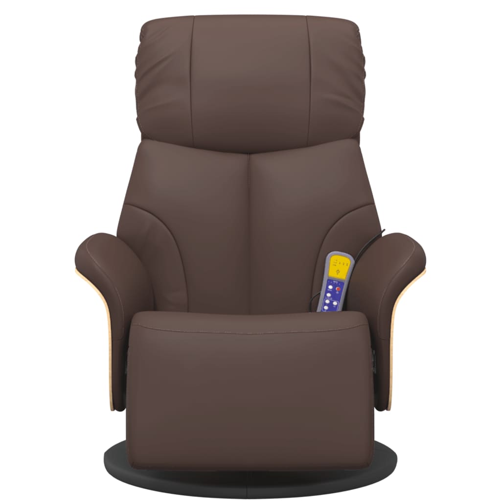 Massage Chair with Footrest Brown Artificial Leather