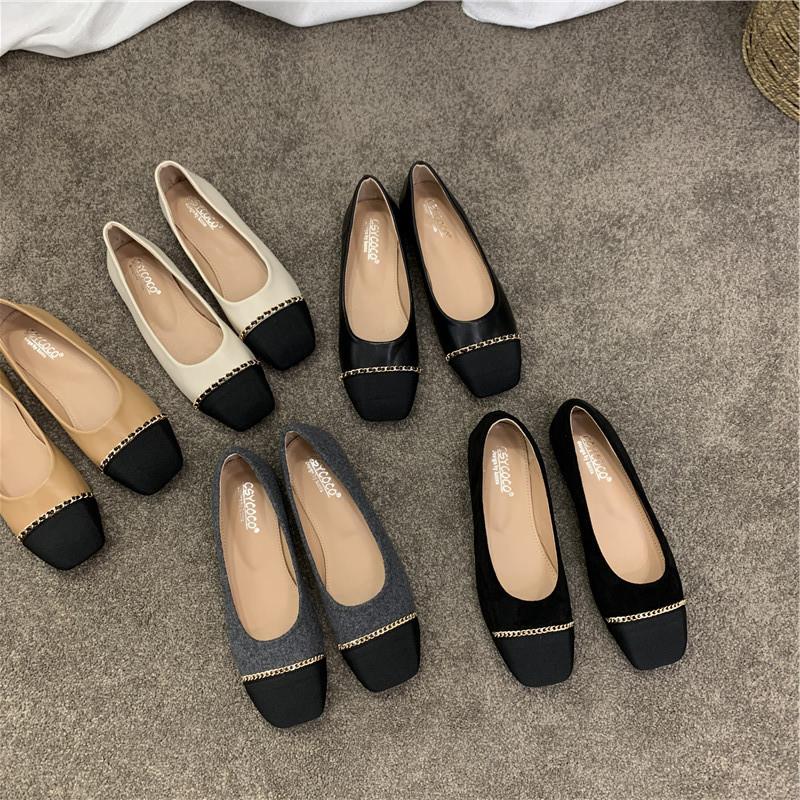 Temperament~ Doudou Schuhe mit flacher Sohle Damenschuhe 2025 neu Herbst flacher Ausschnitt vielseitige Oma Einzelne Schuhe