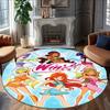 1pc Winx Club  Carpet, Round Rug, Comfortable, Suitable for Entryways, Living Rooms, Office, And Bedrooms, Christmas Decoration