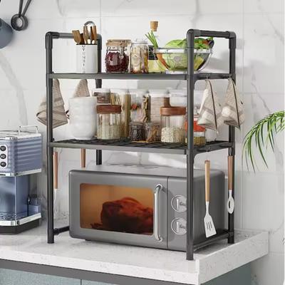 Estante de Almacenamiento de Cocina de Múltiples Capas Organizador de Condimentos Estante para Microondas Estantes Simples para Ordenar Encimera Accesorios de Cocina