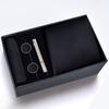 Gift Box Men'S Tie Square Scarf Cufflinks Tie Clip Five-Piece Set, Formal Business Blue Stripes