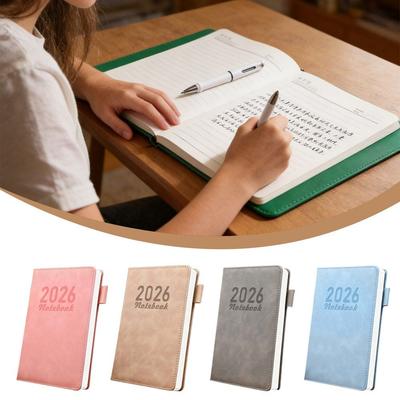 Portable 2026 A5 Notebooks 200 Thick Pages Time Efficiency Manual Daily Planner Schedule Book School Office Supplies