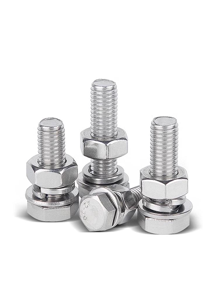 304 Stainless Steel Hex Head Bolt and Nut Set M6-M14, Lengths 8-100mm