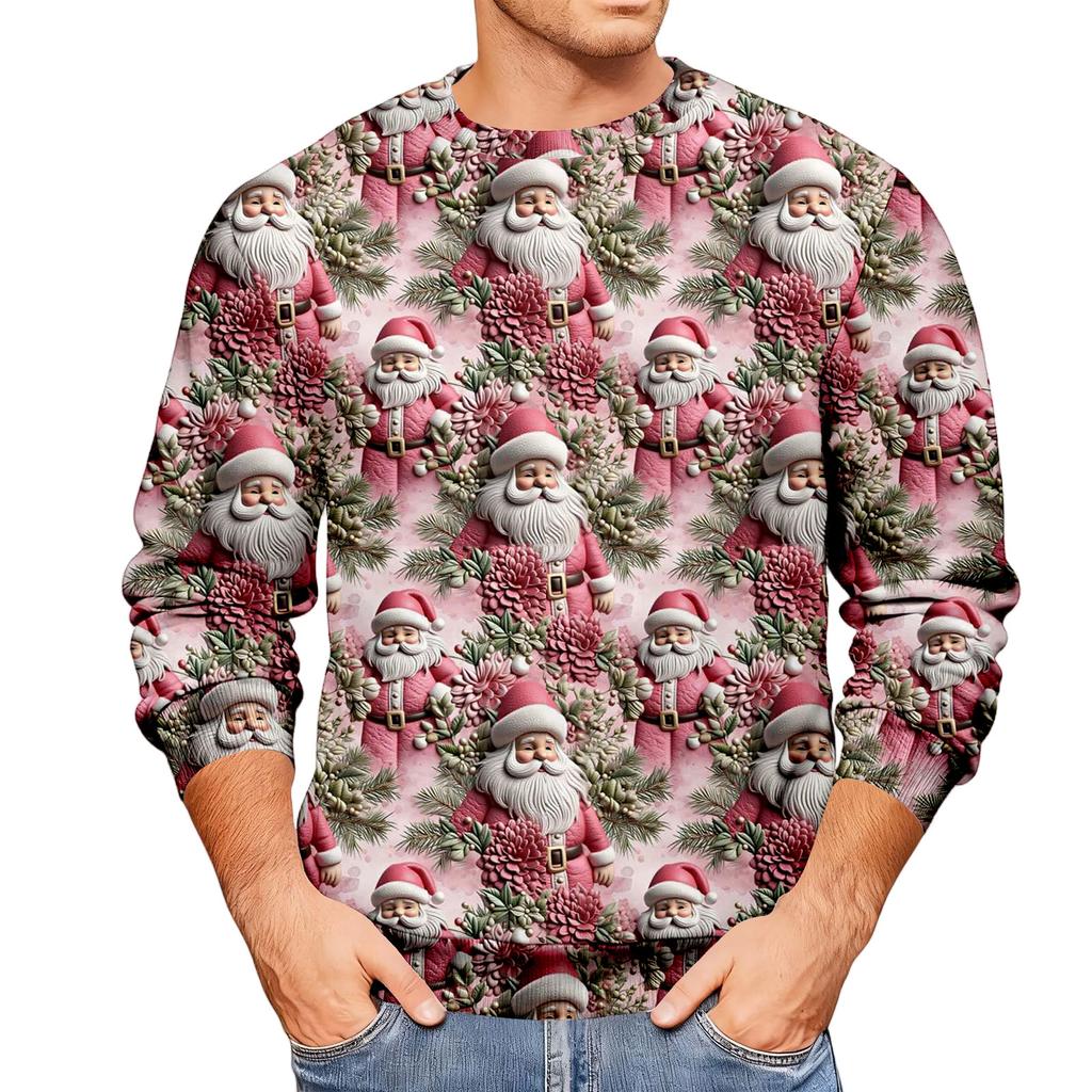 Weihnachtsdruck Lockerer Herren-Hoodie