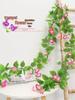Artificial Rattan Morning Glory and Green Ivy Leaf Vine for Decoration