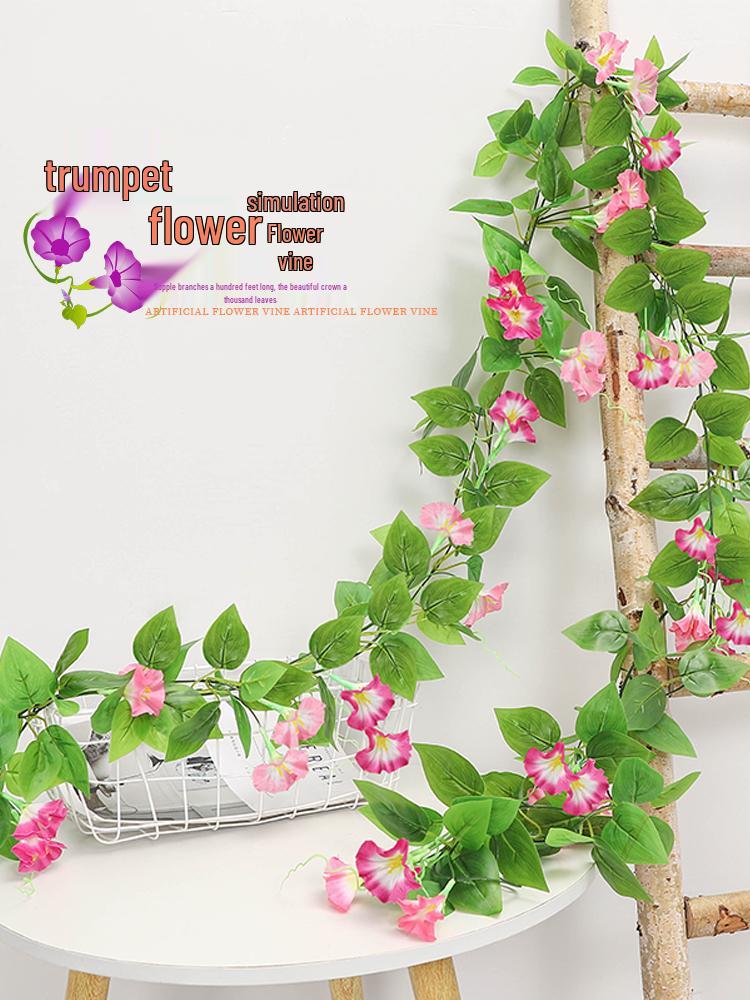 Artificial Rattan Morning Glory and Green Ivy Leaf Vine for Decoration