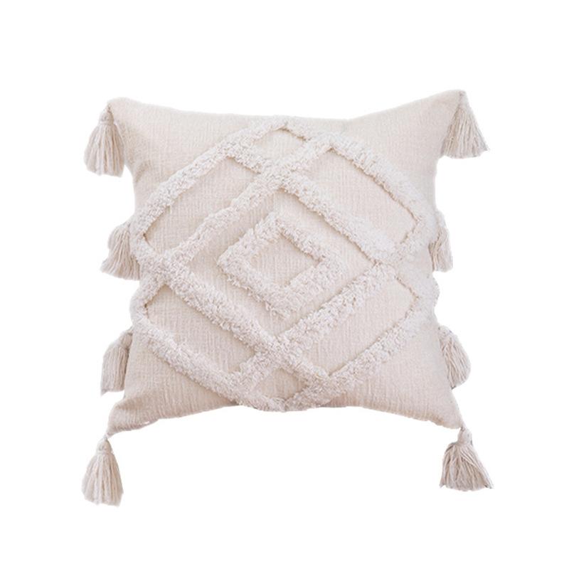 Tufted Throw Pillow Bohemian Throw Pillow Case Decoration Living Room Sofa Cushion Pillow Retro Hotel Lumbar Pillow Pillow Case