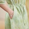 Pastel Summer Round Neck Chiffon A-Line Dress