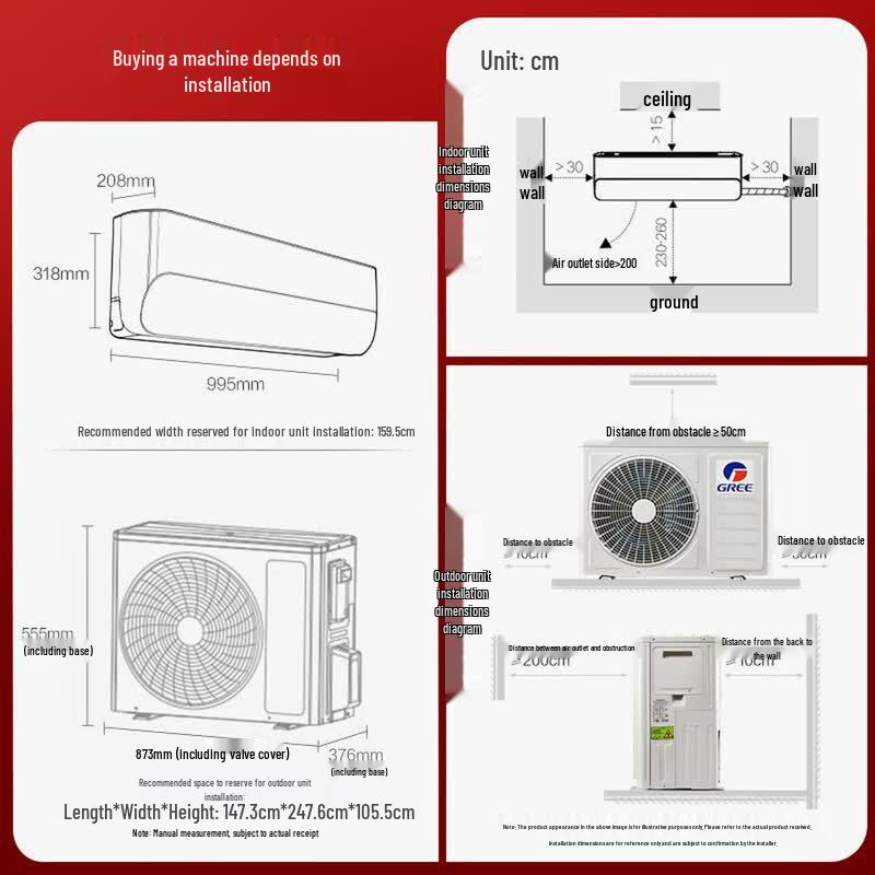 Gree 2 HP Smart Inverter Wall-Mounted Air Conditioner with Cooling and Heating CN plug (adapter included)
