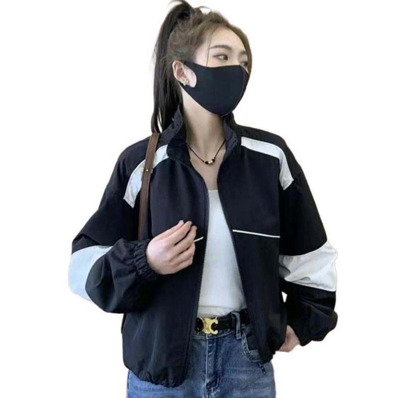 Short Autumn New Casual Versatile Loose Color Matching Baseball Jersey Top