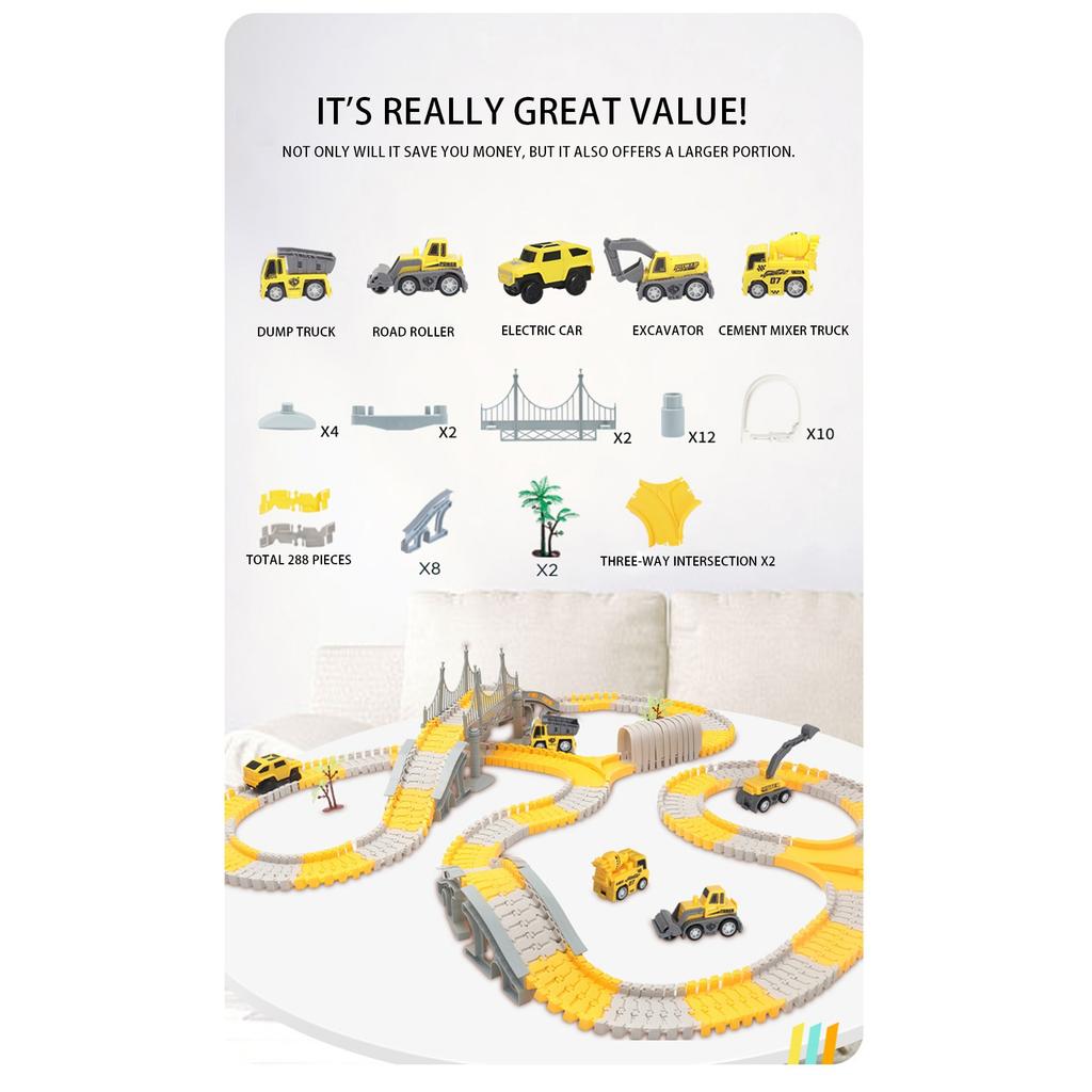 Children'S Educational Toys, Versatile Assembly Electric Engineering Track Car, Toy Car, Diy Car, Small Car