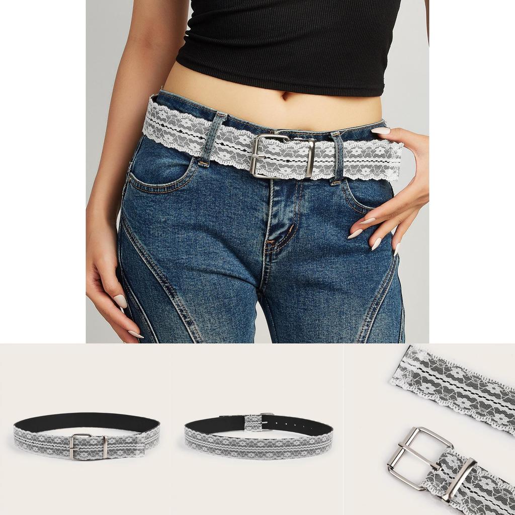 Simple Lace Flower And Element Design Casual Waist Belt For Fashion Women
