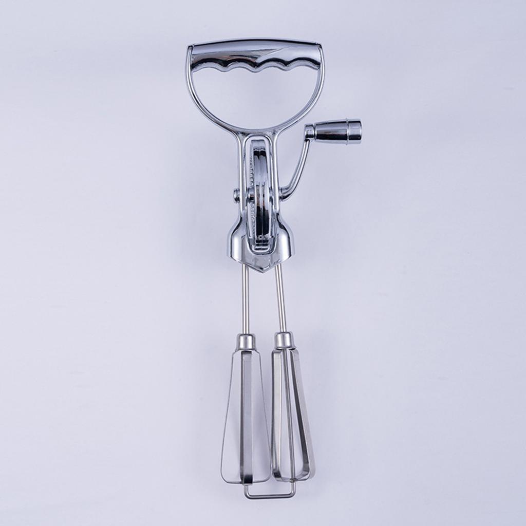 Hand Cranked Electroplated Egg Beater, Wheel Stainless Steel Kitchen Mixer, Cake Baking Tool