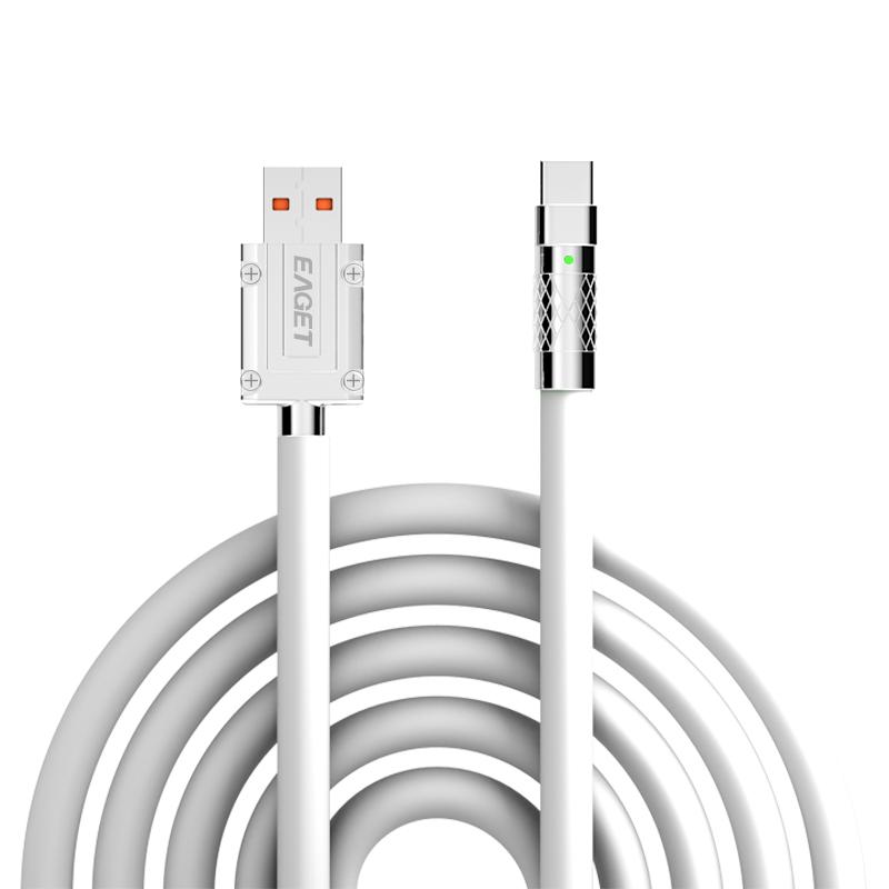 

120 Вт кабель для быстрой зарядки USB to Type-cinterface для Xiaomi Samsung Huawei Andriod Type C кабель для передачи данных и зарядки 1M белый