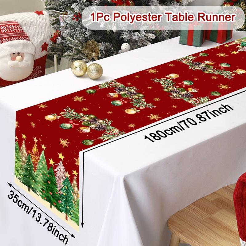 2025 Merry Christmas Santa Table Runner - Kitchen Dining Table Decor | Navidad Home Winter Holiday Gift