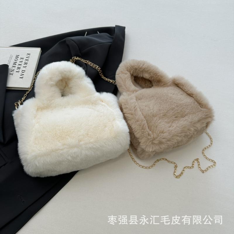 Autumn and Winter Plush Bag Imitation Rex Rabbit Hair Mini Tote Bag Fashionable Versatile Chain Diagonal Span Women's Bag Mao Mao Bag