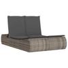 VidaXL Chaise longue double avec coussins gris résine tressée, transat, lit de jour d'extérieur, lit de jour de jardin, lit 368092